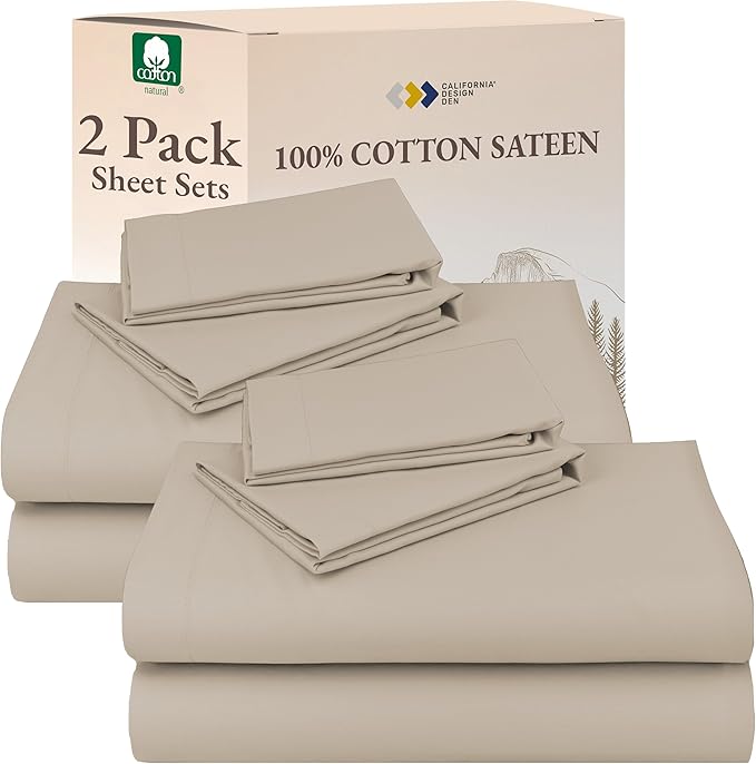 California Design Den 100% Cotton 2-Pack Queen Sheets Set by CaliforniaDesignDen