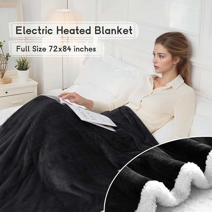 Heated Blanket Electric Blanket Full Size 72''x84'' - Image 8