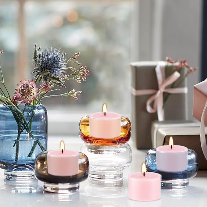 Rose Scented Candle Tealight Candles in Clear Cup, 8 Hours Consistent Smkless - Image 7
