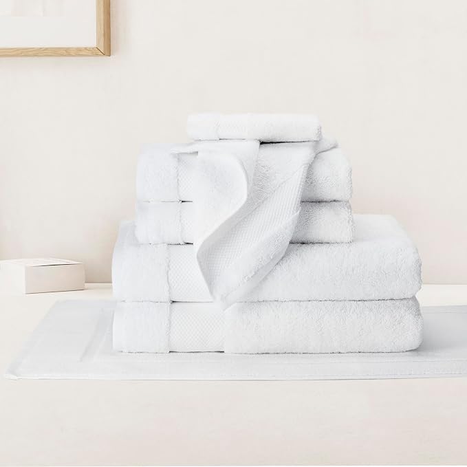 BIOWEAVES 100% Organic Cotton Bath Towel Set | 700 GSM Plush 7-Piece Premium by BIOWEAVES