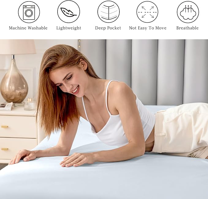 FreshCulture Pure Cotton Fitted Sheets King Size, 300 Thread Count Percale - Image 5