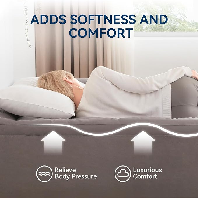 BDEUS Dual Layer 5 Inch Memory Foam Mattress Topper King Size, 2 Inch Gel - Image 3