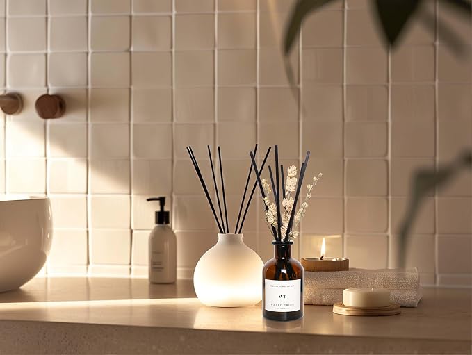 WEALD TRIBE Reed Diffuser Set for Bathroom Shelf Decor, Sticks Diffuser - Image 5