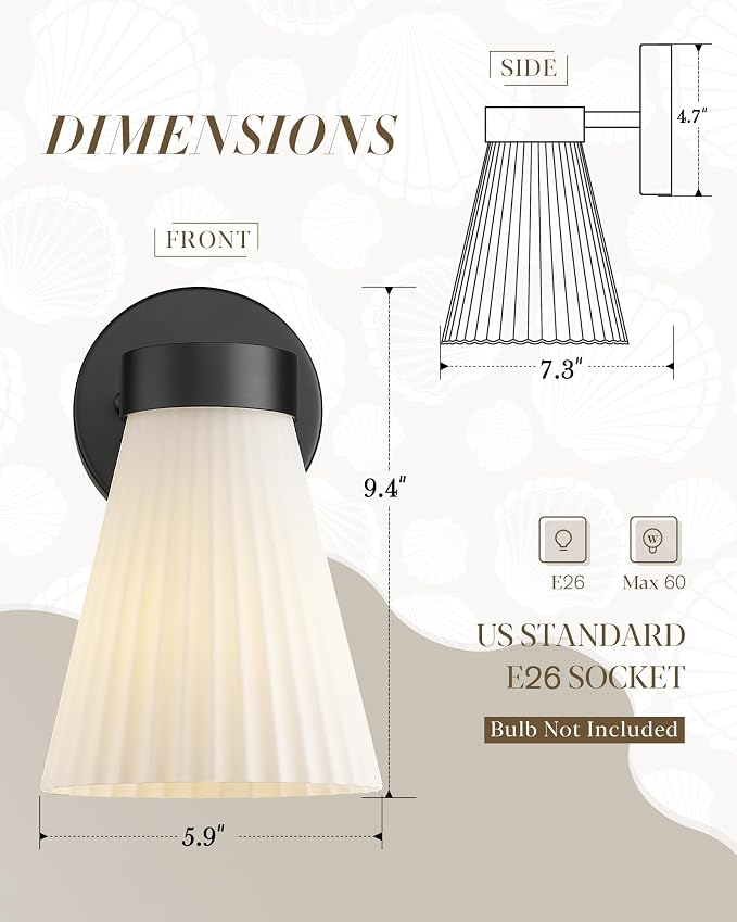 Bathroom Wall Sconce Set of Two, HWH Wall Vanity Light - Image 3