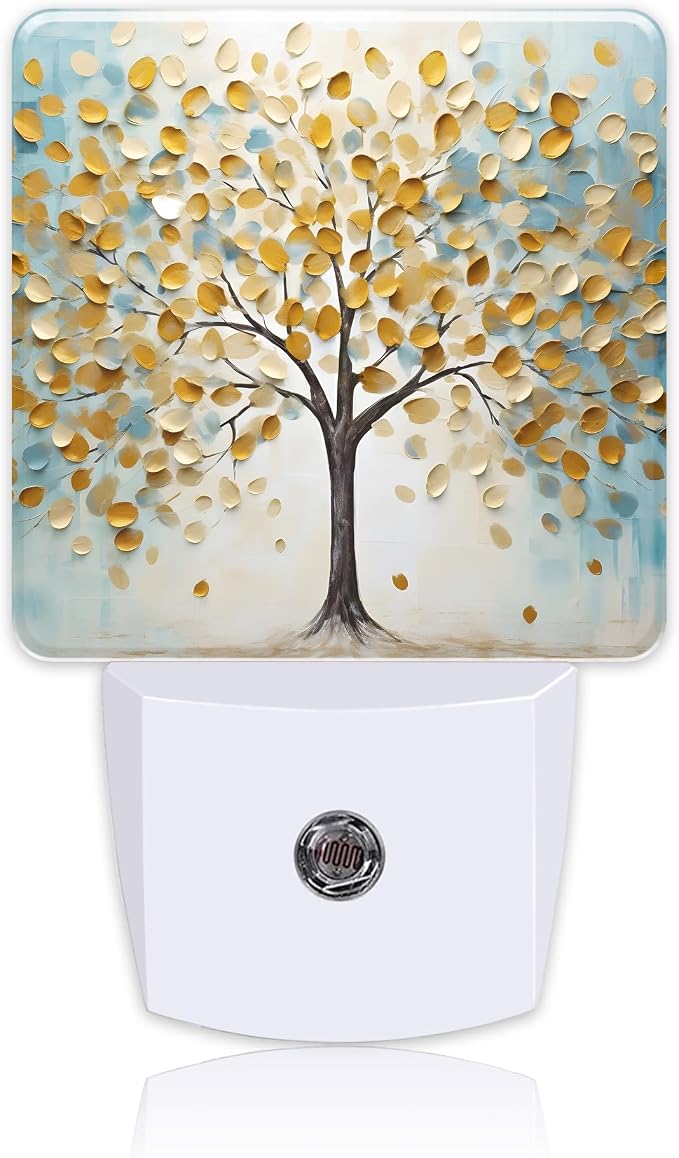 Plug in Night Lights Golden Tree Of Life Oil Painting Nightlight Plug Into Wall by Uiaoiais