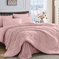 HEVUMYI Dusty Pink Cali-King Comforter Set by HEVUMYI