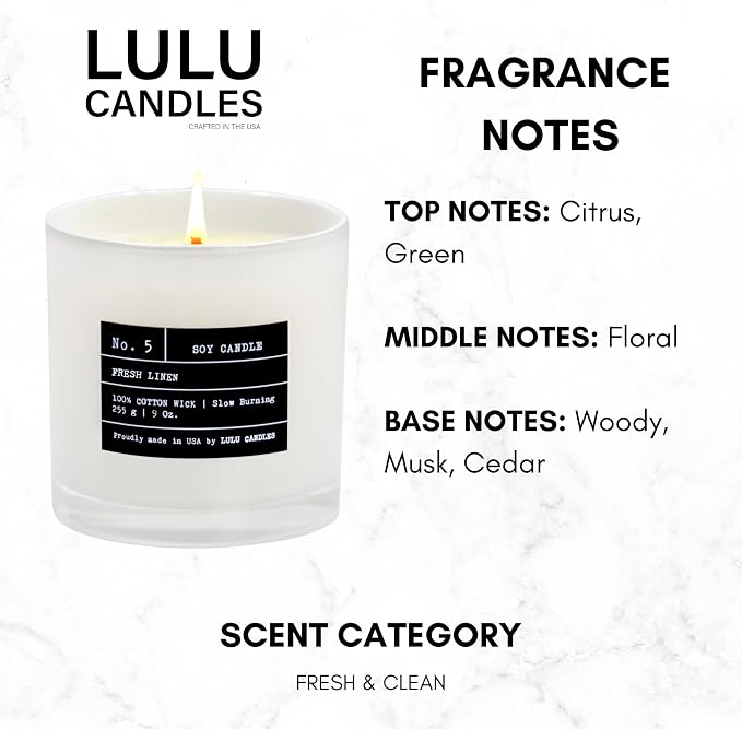 Lulu Candles | Fresh Linen | Luxury Scented Soy Jar Candle | Hand Poured in The - Image 2