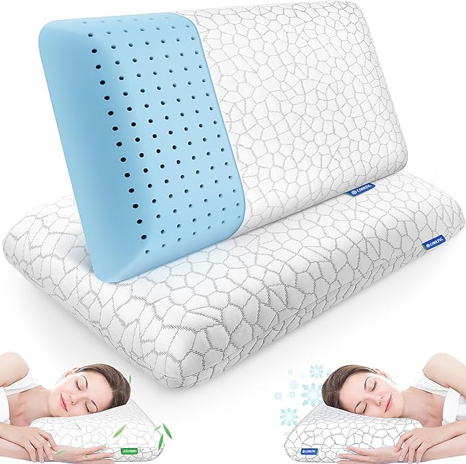 CushZone Memory Foam Pillows for Sleeping, Bed Pillow by CushZone