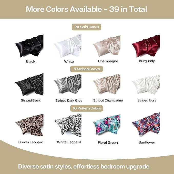 MR&HM Satin Body Pillow Cover, Soft and Breathable Body Pillow Case - Image 8