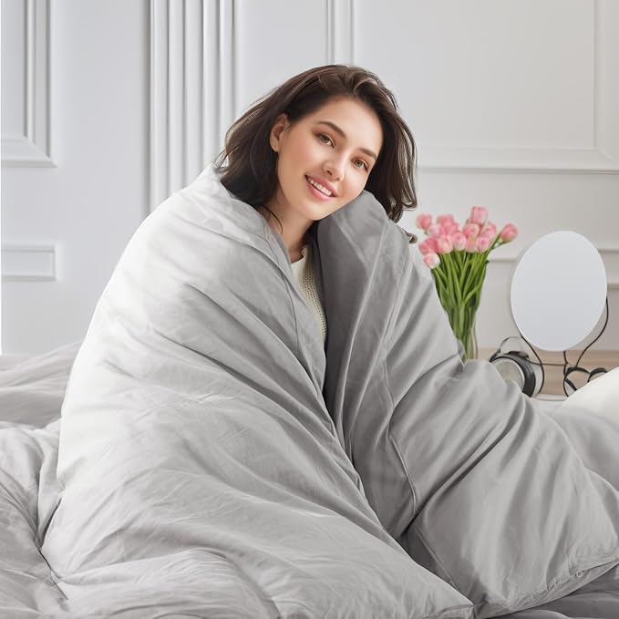 NEXHOME PRO Duvet Cover Set Queen Size Linen Feel Textured Organic Natural 100% - Image 7