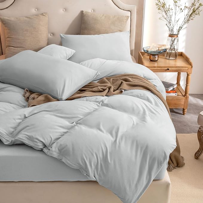 PURE ERA Jersey Knit Duvet Cover Set 100% T-Shirt Cotton Super Soft Comfy 3pc - Image 5