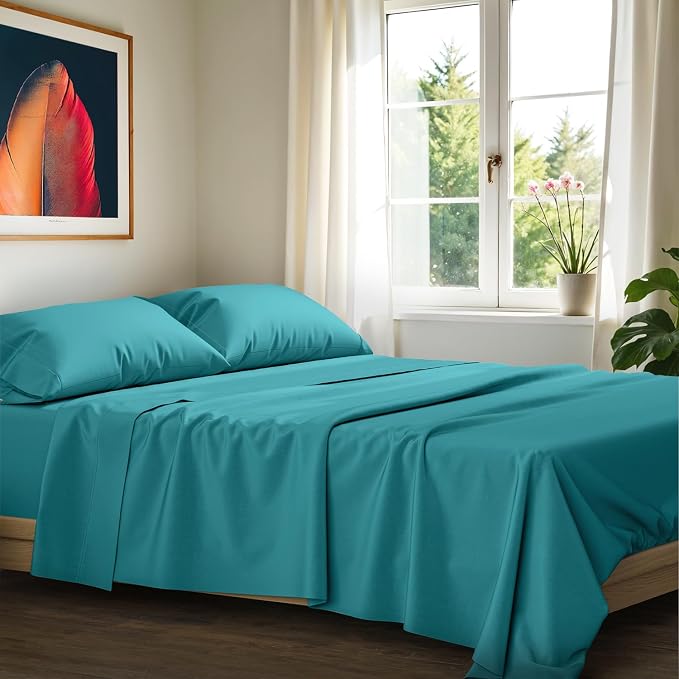 100% Egyptian Cotton Queen Size Sheets Set by AshtonSheets