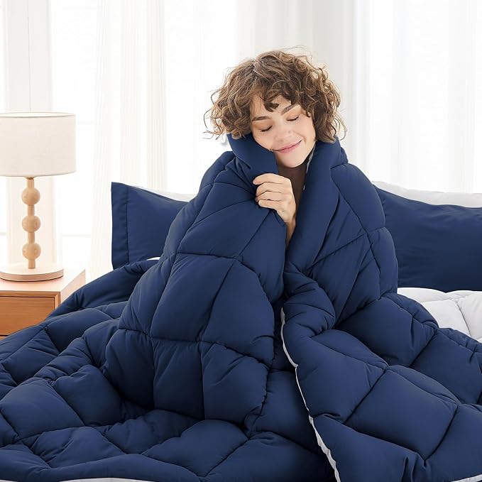 MUXHOMO 5 Pieces Twin Comforter Set, Reversible Bed in a Bag Twin Size - Image 2