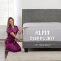 Lovely Joyful Feel Twin Deep Pocket Fitted Sheet 21' Twin Size Perfectly Fits by DeaLuxeBedding