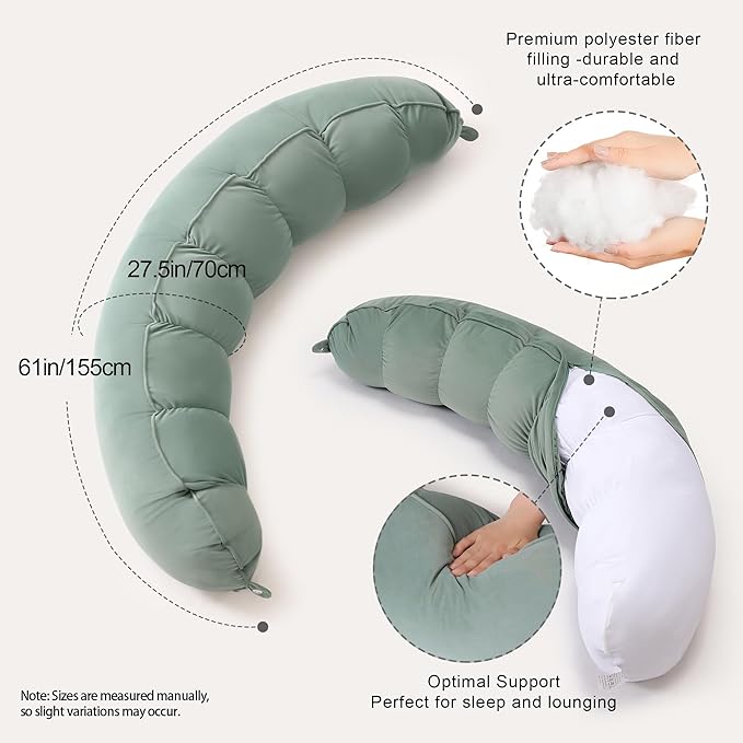 Peallow – Long Round Body Pillow - Image 3