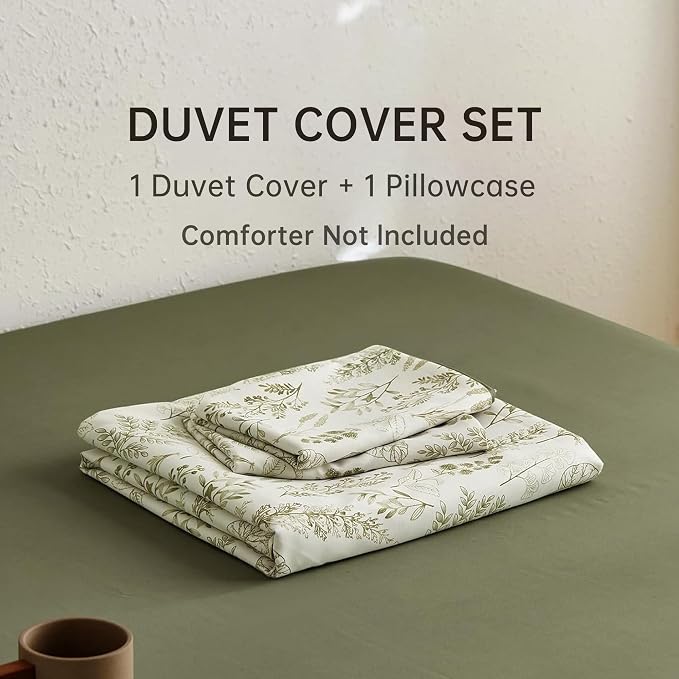 BOLINLIVING Floral Duvet Cover Twin Size, Breathable Soft Microfiber Bedding Set - Image 8