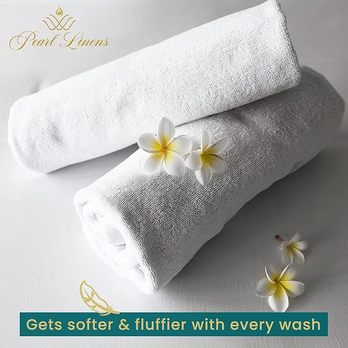 Pearl Linens 12 Pack 22x44 Economy Cotton Hotel Quality White Bath Towels - Image 7