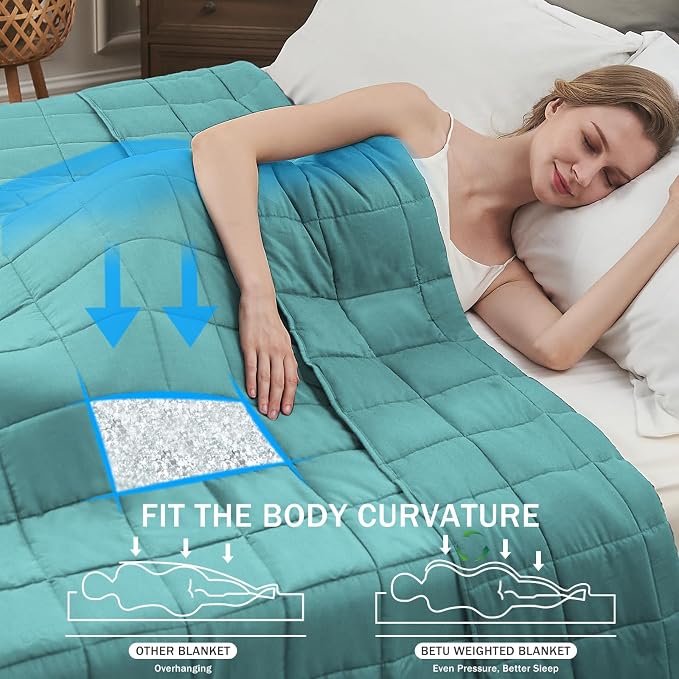 Teal Weighted Blanket for Adults 20lbs, King Size Cooling Heavy Throw Blanket - Image 2