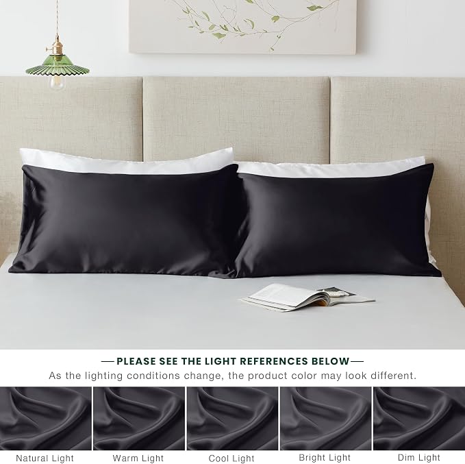 Love's cabin Satin Pillowcase Set of 2 King Size 20x36, Cooling Pillow Covers - Image 6
