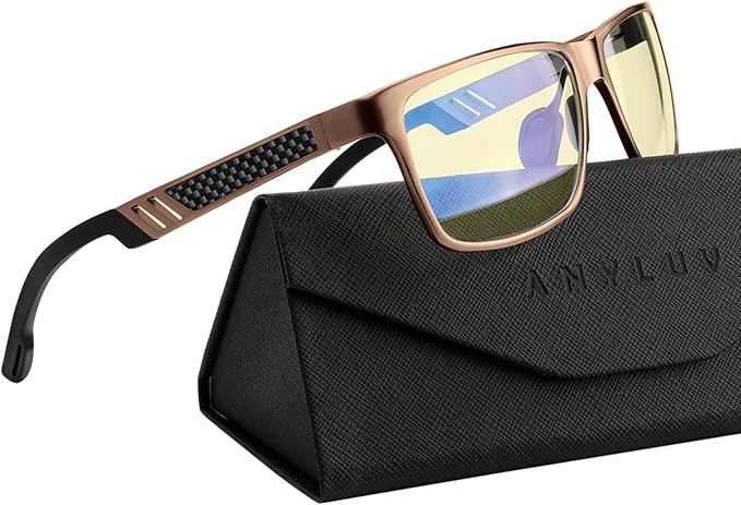ANYLUV Blue Light Blocking Glasses Men Computer Gaming Glasses Lightweight by ANYLUV