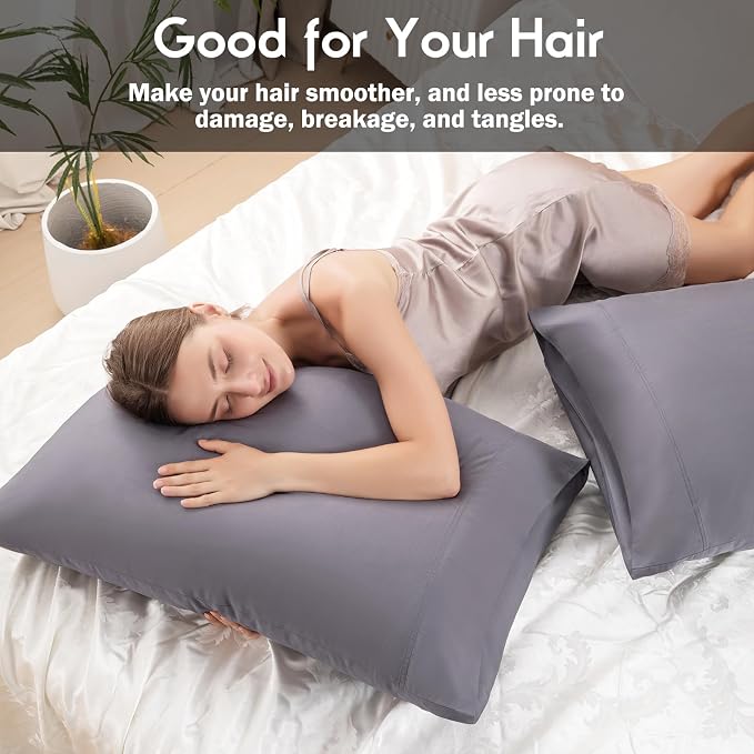 Pillowcases Queen Size 2 Pack, Cooling Viscose from Bamboo Pillow Cases - Image 5