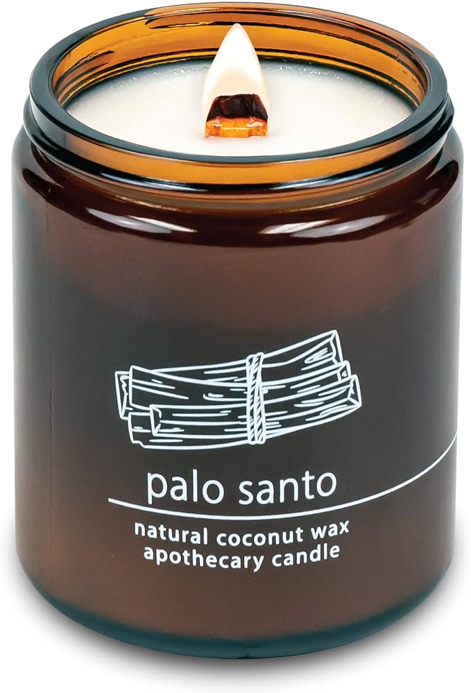 Hemlock Park Palo Santo Apothecary Hand-Poured Scented Candle | Crackling Wood by HemlockPark