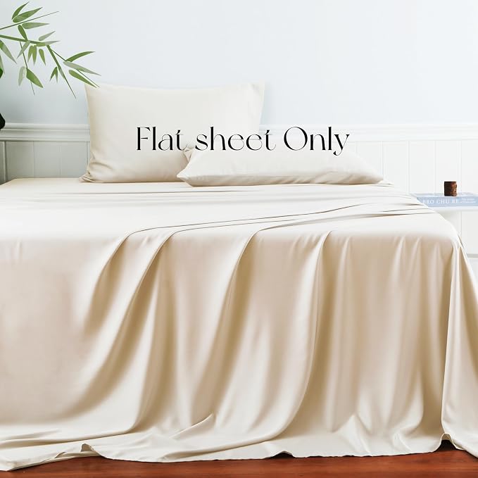 Bamboo Viscose Flat Sheets Only, 400 Thread Count Sateen Weave Full Size Flat - Image 2