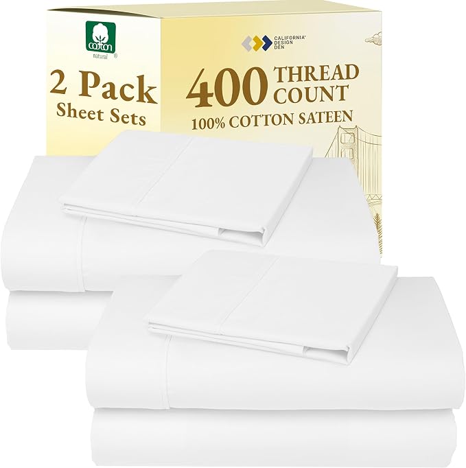 California Design Den 2-Pack Twin Size Bed Sheets Cotton by CaliforniaDesignDen
