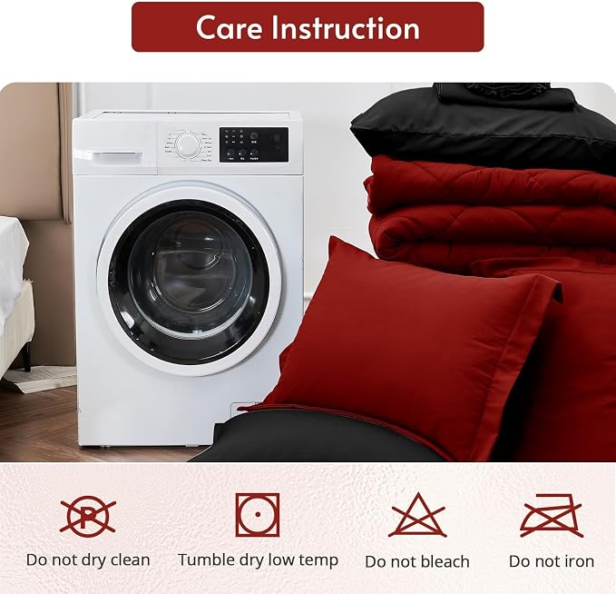 MUXHOMO 7 Pieces Full Comforter Set, Reversible Bed in a Bag Full Size - Image 9