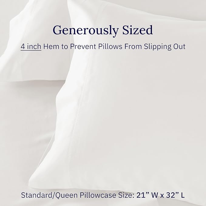 California Design Den Luxuriously Soft 100% Cotton Pillowcases Queen Size Set - Image 5