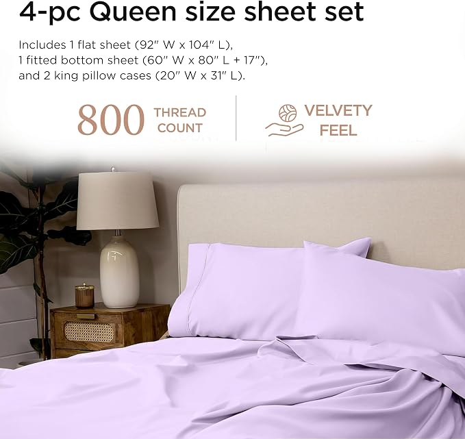 Threadmill Queen Sheet Set | 800 Thread Count Queen Bed Sheets - Image 2