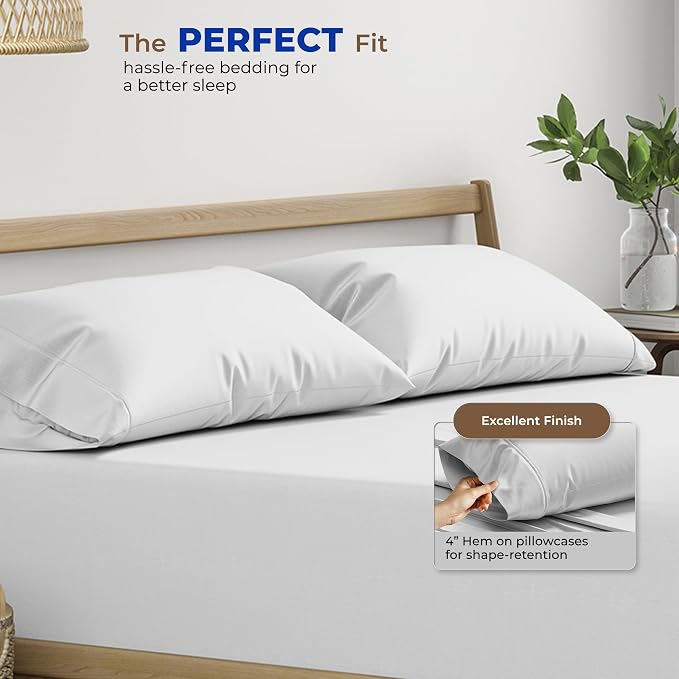 Thread Spread 100% Egyptian Cotton King Size Pillow Cases Set of 4 - Image 4