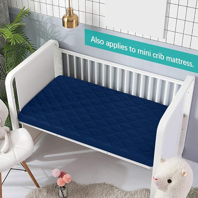 2 Pack Pack and Play Mattress Protector Sheets Fitted Waterproof Playard - Image 2