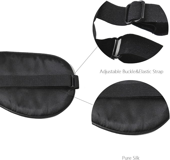 100% Mulberry Silk Sleep Mask Blackout, Cute Natural Sleeping Mask - Image 4