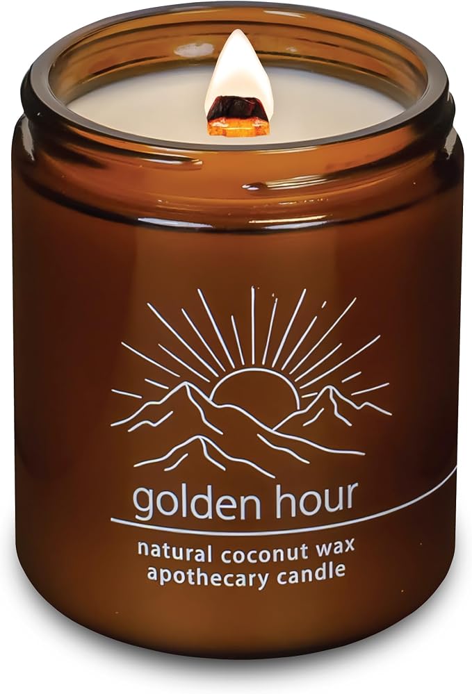 Hemlock Park Golden Hour Apothecary Hand-Poured Scented Candle | Crackling Wood by HemlockPark
