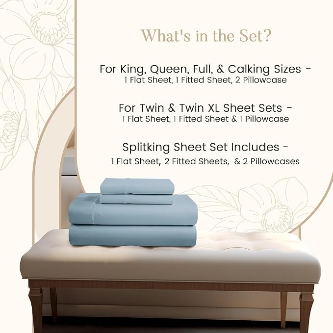 100% Egyptian Cotton Sheets For King Size Bed, 800 Thread Count Sateen Weave - Image 2
