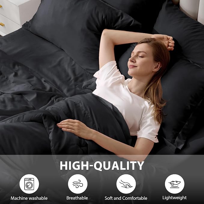 King Comforter Set Black - Image 5