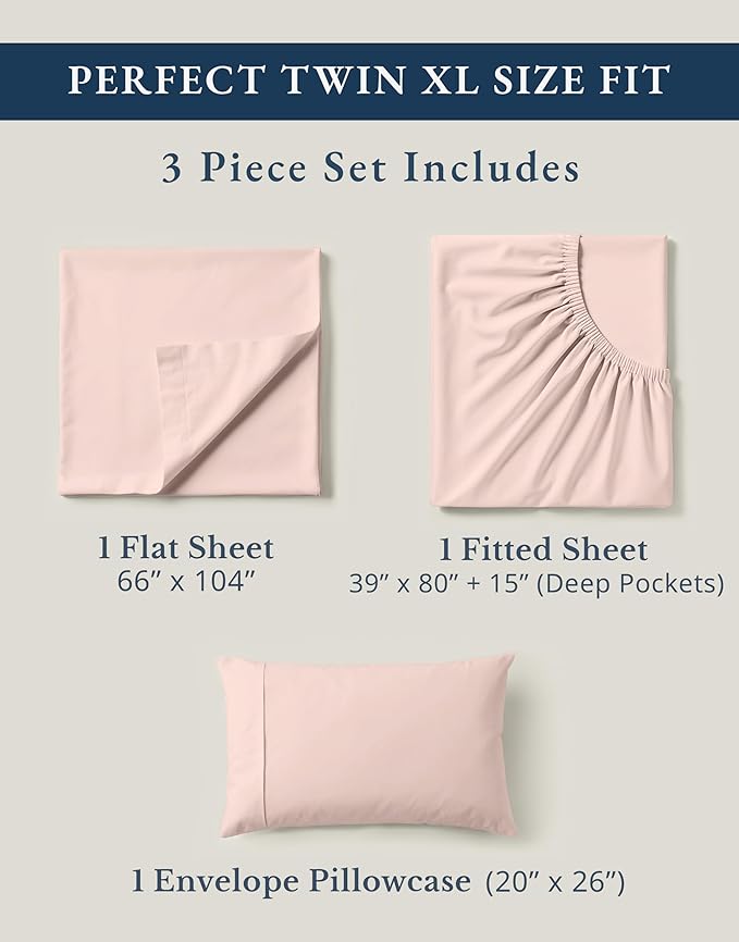 LANE LINEN 100% Organic Cotton Twin XL Bed Sheets Set, Machine Wash Fully - Image 4