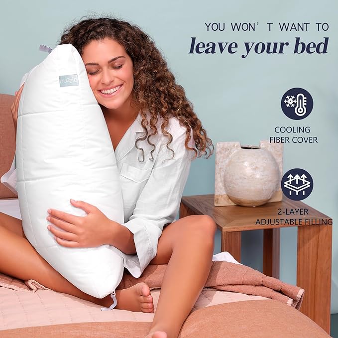 Nuzzle Cooling Adjustable Pillow Queen Size - Image 6