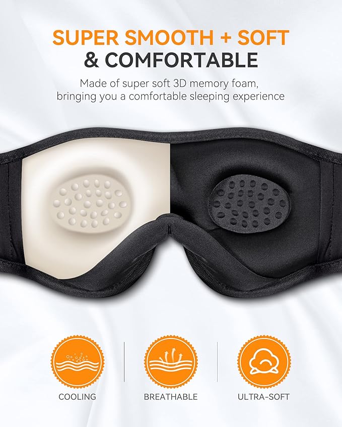 MUSICOZY Sleep Headphones Bluetooth 5.4 Headband Sleeping Eye Mask - Image 3