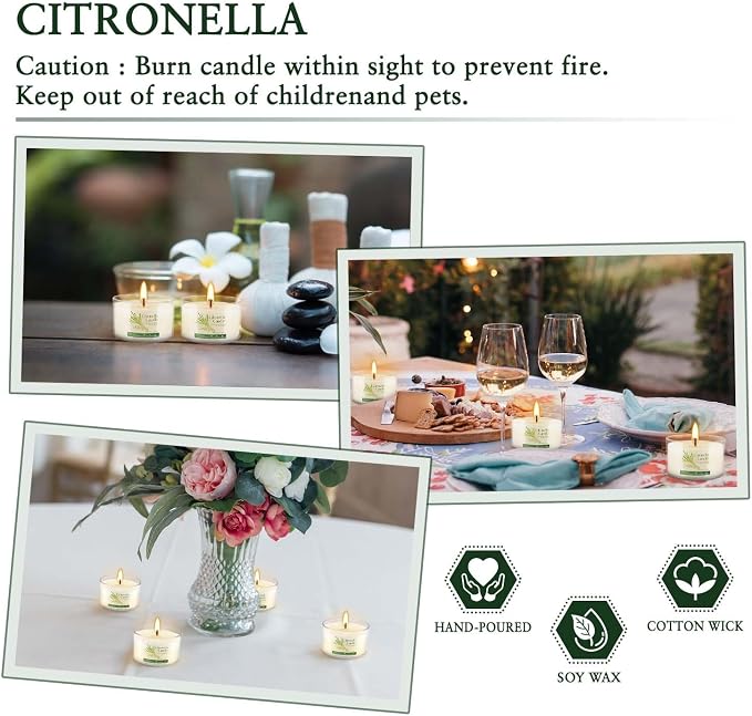 40 Pack 1.5oz Citronella Candles Bulk, Small Soy Wax Candles Bulk, Mini - Image 8