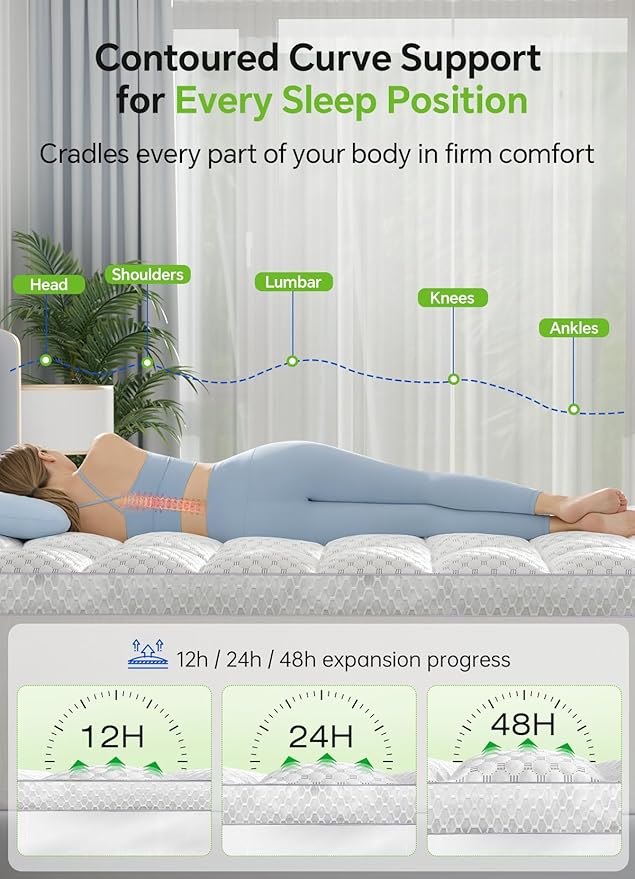 BEDELITE Queen Mattress Topper 3 Inch Thick Mattress Pad, Plush Pillow Top Bed - Image 5