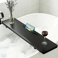 Elegant Black Bamboo Bathtub Tray Caddy by QoQoLiLi