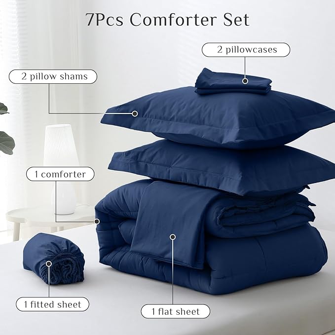 JOLLYVOGUE California King Comforter Set, Ultra-Soft Bed in a Bag Cal King Size - Image 5
