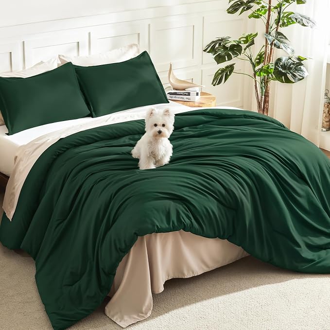Litanika Oversized King Comforters Emerald Green Super King Plus Size, 3 Pieces by Litanika