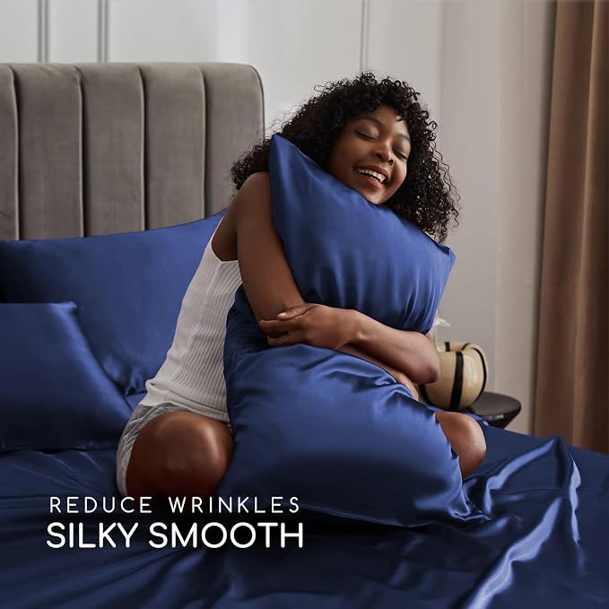 MR&HM Satin Bed Sheets, Queen Size Sheets Set - Image 3