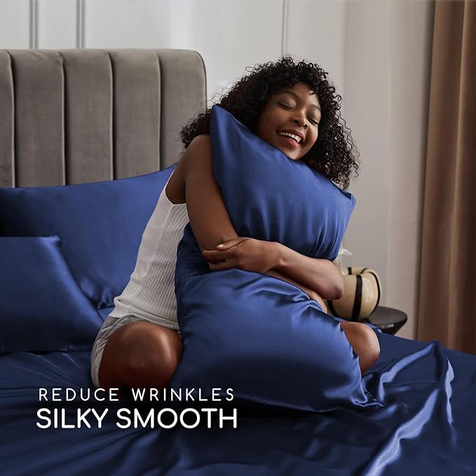 MR&HM Satin Bed Sheets, Twin XL Size Sheets Set - Image 3