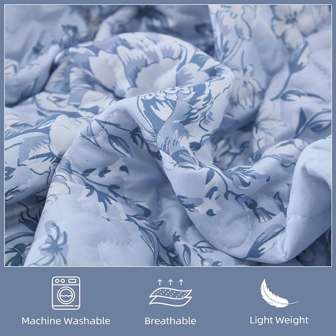 WONGS BEDDING Quilt Queen Size, Botanical Quilt - Image 5