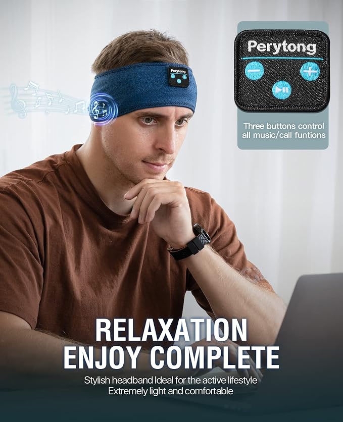 Perytong Sleep Headphones Wireless, Air Travel, Meditation - Image 4