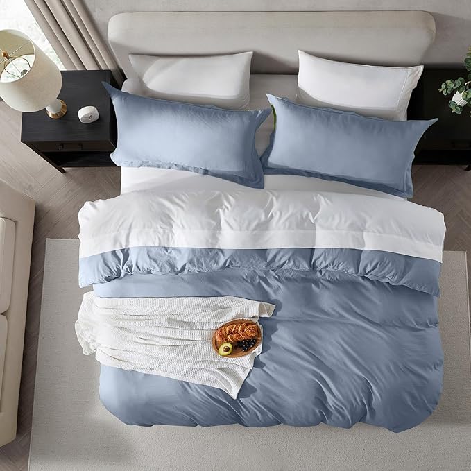 Nestl Stone Blue Duvet Cover King Size - Image 5